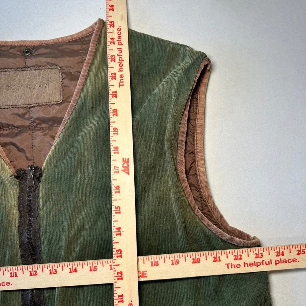 Vintage Chevignon Reversible Quilted Vest XXL Corduroy Hunting 90s‎ Gorpcore
